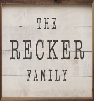 Personalized Name Typewriter Family Whitewash